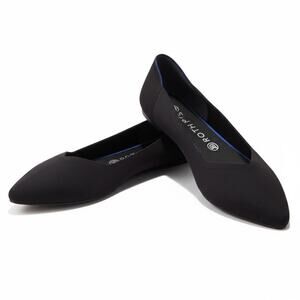 Rothy’s The Point W10.5 classic black knit preppy pointed toe ballet flat